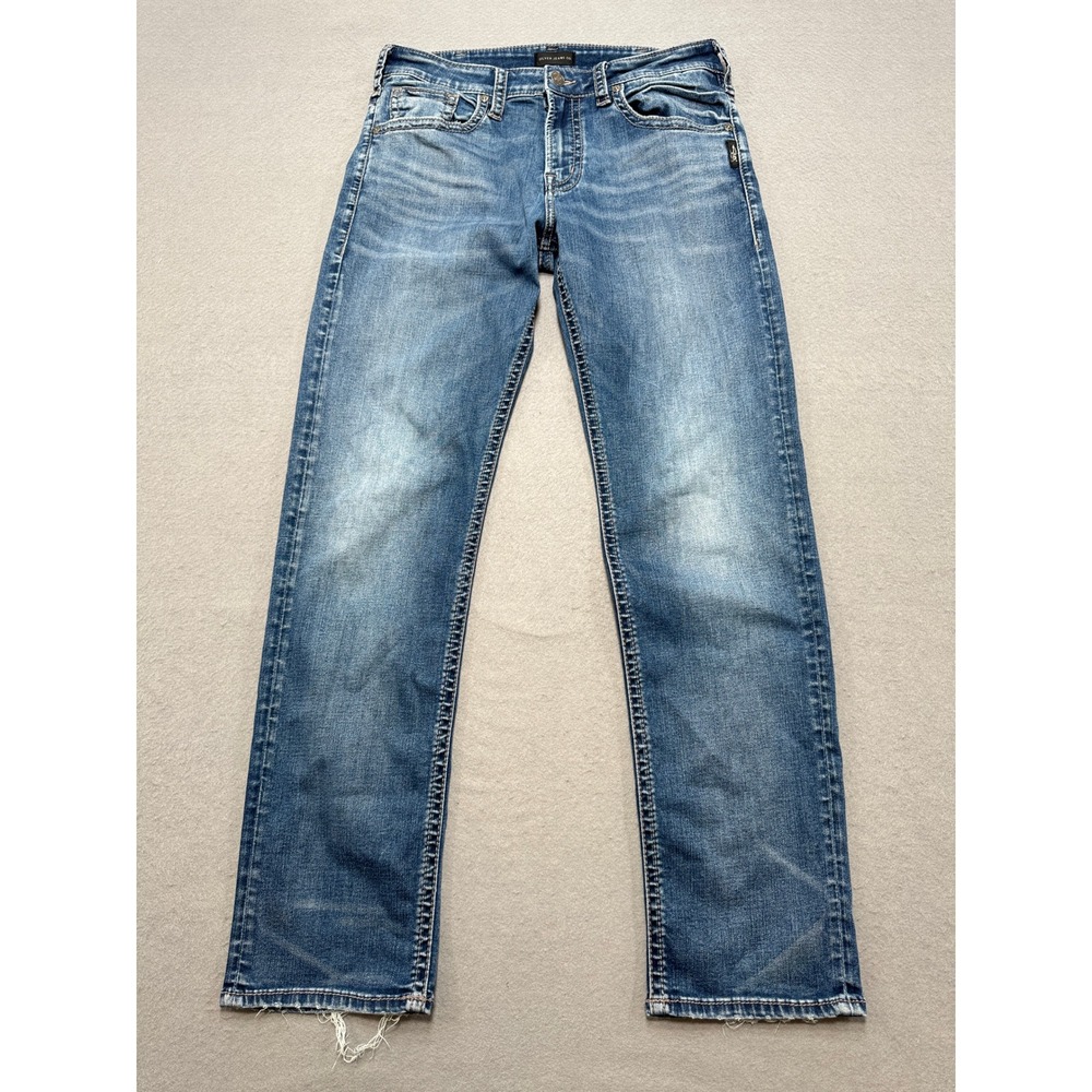 Silver Jeans Men's 32x32 Blue Eddie Denim Medium Wash Relaxed Fit Straight Leg